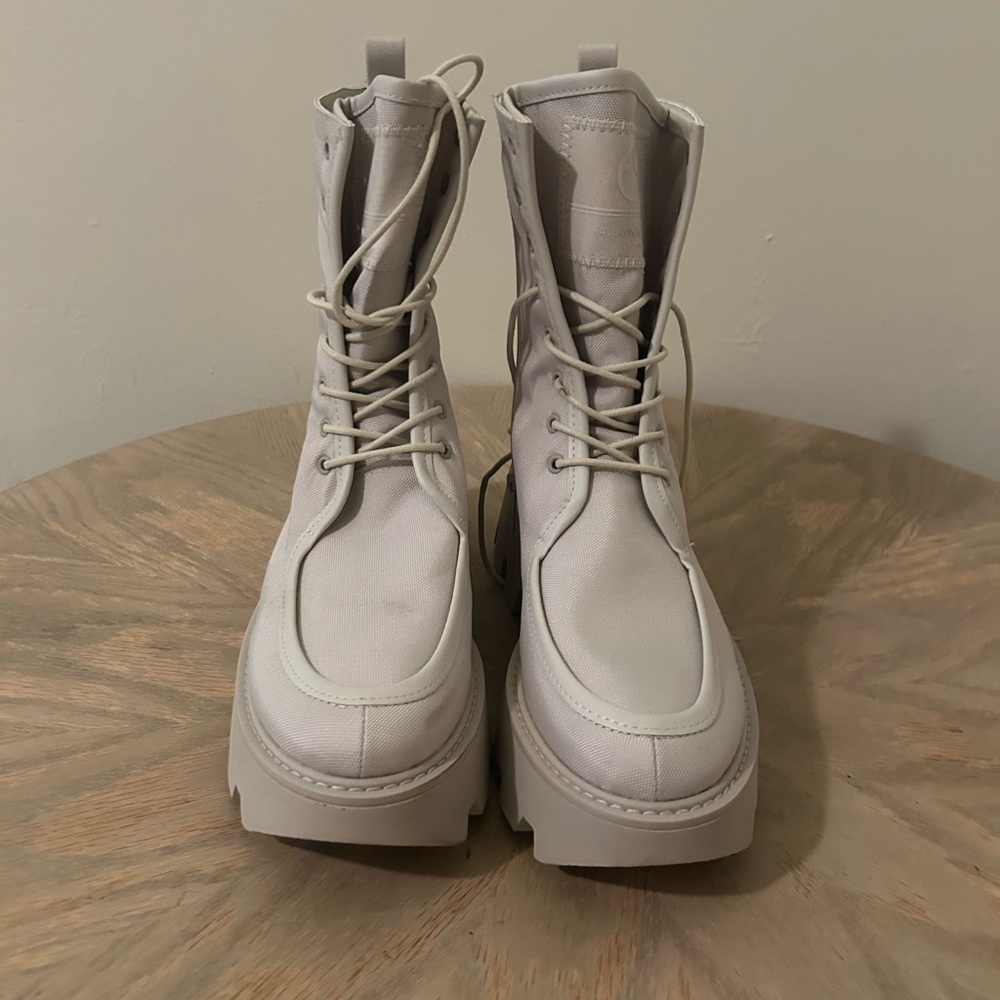 NEW Franco Sarto Cream Combat Boots
